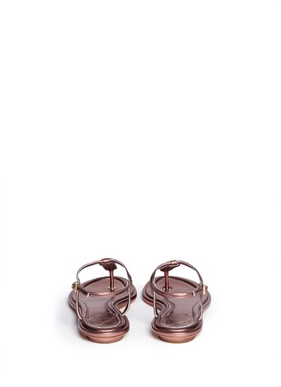 Back View - Click To Enlarge - B BY BRIAN ATWOOD - 'Callas' crystal T-strap metallic leather sandals