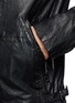 Detail View - Click To Enlarge - SCOTCH & SODA - Quilted perforate leather biker jacket