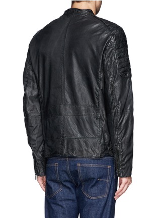 Back View - Click To Enlarge - SCOTCH & SODA - Quilted perforate leather biker jacket