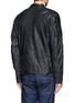 Back View - Click To Enlarge - SCOTCH & SODA - Quilted perforate leather biker jacket