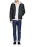 Figure View - Click To Enlarge - SCOTCH & SODA - Quilted perforate leather biker jacket