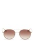 Main View - Click To Enlarge - MICHAEL KORS - 'Lon' double bridge metal sunglasses