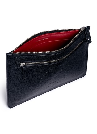 Detail View - Click To Enlarge - ANYA HINDMARCH - 'Smiley' perforated leather zip pouch