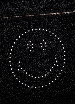  - ANYA HINDMARCH - 'Smiley' perforated leather zip pouch