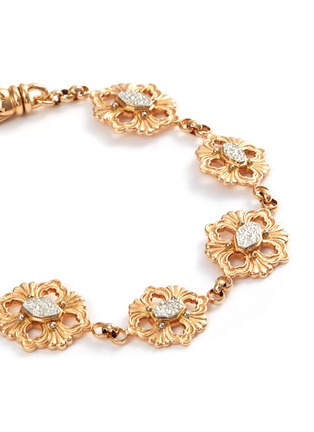 Detail View - Click To Enlarge - BUCCELLATI - 'Opera' 18k rose gold floral station charm bracelet