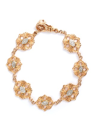 Main View - Click To Enlarge - BUCCELLATI - 'Opera' 18k rose gold floral station charm bracelet