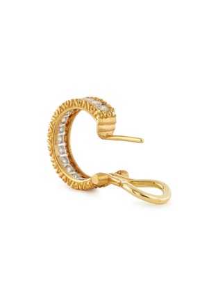 Detail View - Click To Enlarge - BUCCELLATI - Diamond 18k yellow gold hoop earrings