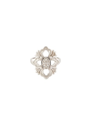 Main View - Click To Enlarge - BUCCELLATI - 'Opera' diamond 18k white gold floral ring