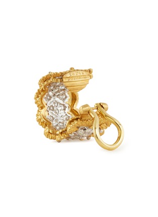 Detail View - Click To Enlarge - BUCCELLATI - Diamond 18k gold hoop earrings
