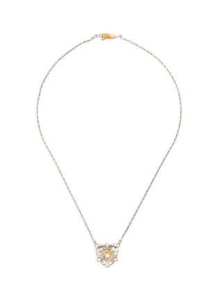Main View - Click To Enlarge - BUCCELLATI - Diamond 18k gold cutout heart pendant necklace