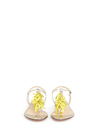 Front View - Click To Enlarge - CHARLOTTE OLYMPIA - Banana charm mirror leather sandals