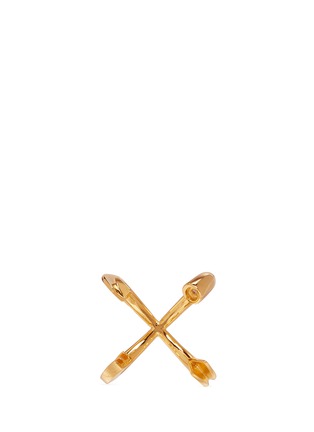 Figure View - Click To Enlarge - XR - 'Initale LOVE' diamond 16k gold plated ring