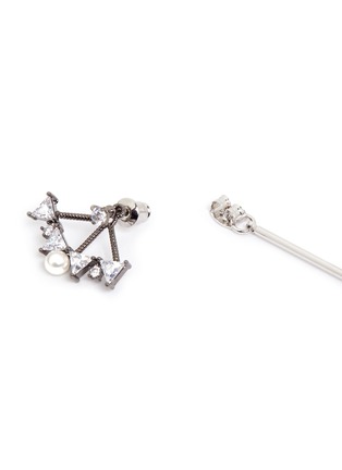 Detail View - Click To Enlarge - VENNA - Glass crystal fan pearl drop jacket earrings