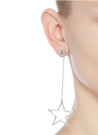 Figure View - Click To Enlarge - VENNA - Glass crystal pavé star drop pyramid earrings