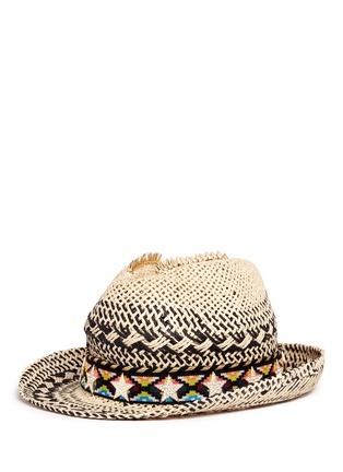 Figure View - Click To Enlarge - VENNA - Zircon star tribal band paper straw hat