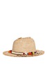 Figure View - Click To Enlarge - VENNA - 'Dreaming' beaded pompom embroidered straw hat