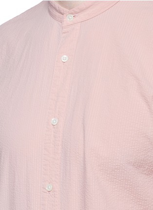 Detail View - Click To Enlarge - CAMOSHITA - Mandarin collar seersucker shirt