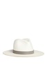 Main View - Click To Enlarge - JANESSA LEONÉ - 'Celia' leather band straw panama hat