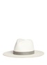 Figure View - Click To Enlarge - JANESSA LEONÉ - 'Celia' leather band straw panama hat
