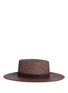 Main View - Click To Enlarge - JANESSA LEONÉ - 'Carolina' leather band panama straw boater hat