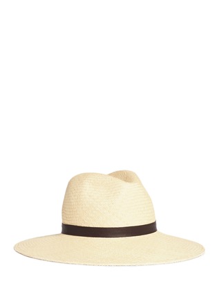 Main View - Click To Enlarge - JANESSA LEONÉ - 'Gloria' leather band straw panama hat
