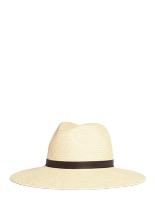 Figure View - Click To Enlarge - JANESSA LEONÉ - 'Gloria' leather band straw panama hat