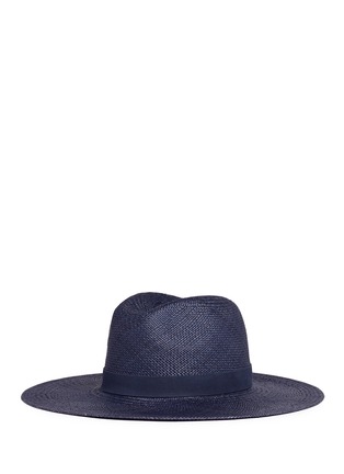 Figure View - Click To Enlarge - JANESSA LEONÉ - 'Chloe' leather band straw panama hat