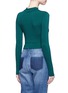 Back View - Click To Enlarge - TOPSHOP - Twist front French terry cropped T-shirt