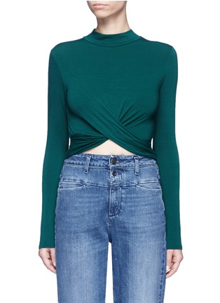 Main View - Click To Enlarge - TOPSHOP - Twist front French terry cropped T-shirt