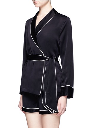 Figure View - Click To Enlarge - EQUIPMENT - 'Odette' wrap front silk pyjama top