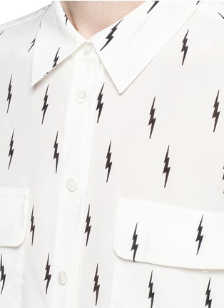Detail View - Click To Enlarge - EQUIPMENT - x Kate Moss 'Slim Signature' lightning print silk shirt