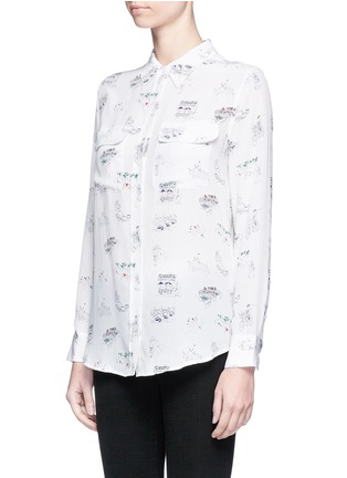 Front View - Click To Enlarge - EQUIPMENT - 'Slim Signature' Parisian print silk shirt