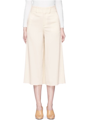 Main View - Click To Enlarge - MS MIN - Skirt back overlay wool twill culottes