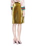 Back View - Click To Enlarge - GUCCI - Lurex voile pleated skirt