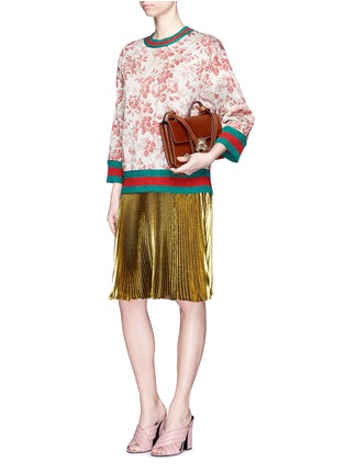 Figure View - Click To Enlarge - GUCCI - Lurex voile pleated skirt