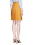 Back View - Click To Enlarge - GUCCI - Silk-wool crepe pleat hem skirt