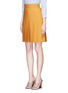 Front View - Click To Enlarge - GUCCI - Silk-wool crepe pleat hem skirt