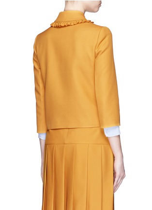 Back View - Click To Enlarge - GUCCI - Ruffle trim silk-wool cady jacket