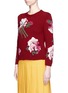 Front View - Click To Enlarge - GUCCI - Bloom print Merino wool knit sweater