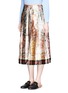 Front View - Click To Enlarge - GUCCI - 'Sea Map' print silk duchesse satin skirt