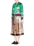 Figure View - Click To Enlarge - GUCCI - 'Sea Map' print silk duchesse satin skirt