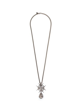 Main View - Click To Enlarge - ALEXANDER MCQUEEN - Swarovski crystal pavé starburst medallion necklace