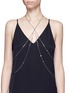 Figure View - Click To Enlarge - ALEXANDER MCQUEEN - Crystal spider pendant faux pearl harness necklace