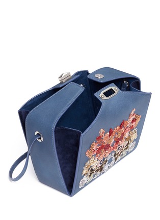 Detail View - Click To Enlarge - ALEXANDER MCQUEEN - 'The Box Bag' in sequin floral embroidery