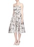 Figure View - Click To Enlarge - ALEXANDER MCQUEEN - Floral fil coupé taffeta organdy strapless dress