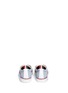 Back View - Click To Enlarge - THOM BROWNE  - Contrast vamp nubuck leather sneakers