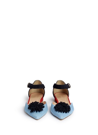 Front View - Click To Enlarge - J.CREW - Colourblock flats with pompoms