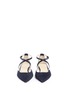 Front View - Click To Enlarge - J.CREW - Suede cross-strap crystal flats