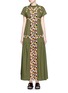 Main View - Click To Enlarge - SACAI - Gridwork embroidered lace pleat maxi dress