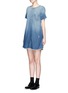 Front View - Click To Enlarge - CURRENT/ELLIOTT - 'The Frayed Edge' denim dress